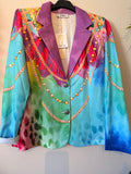 Knallig Bunter Missy Blazer mit Strasssteinchen