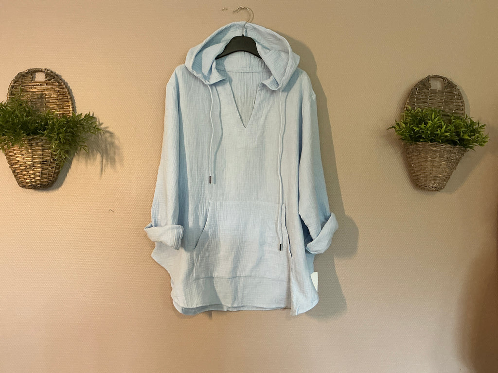 Musselin-Hoodie-Bluse "Solea"