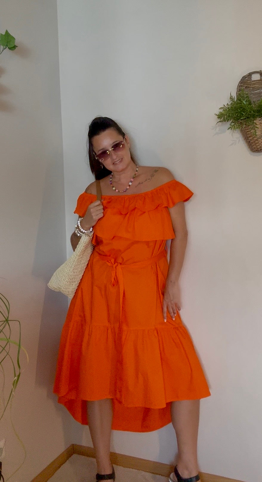 Orangenes Sommerkleid