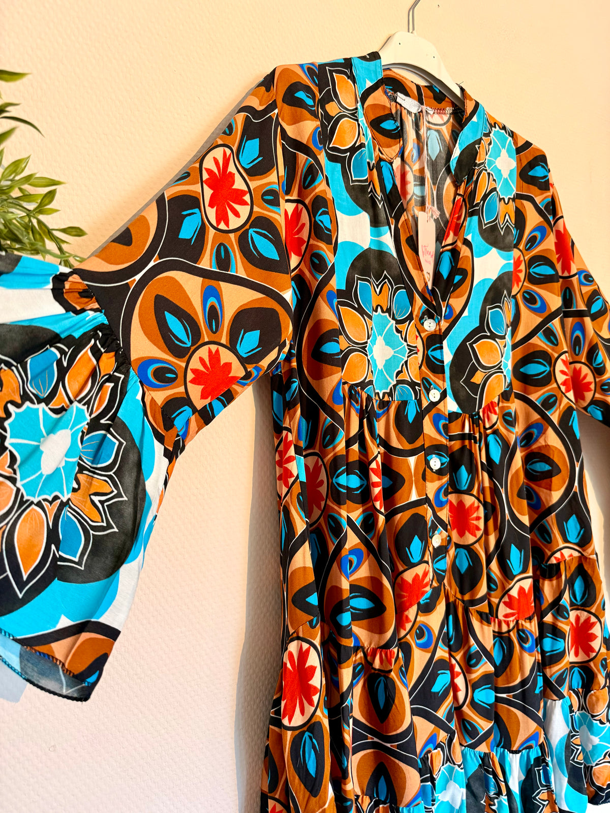 Tunika „Boho Ibiza“ 🌺🩵🧡