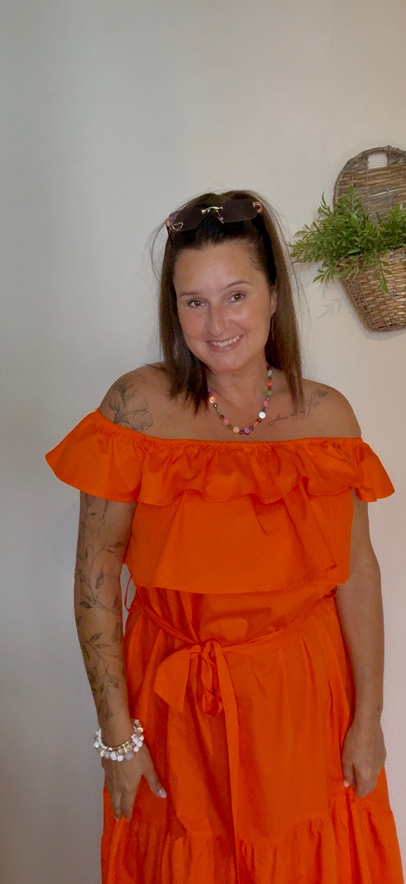 Orangenes Sommerkleid