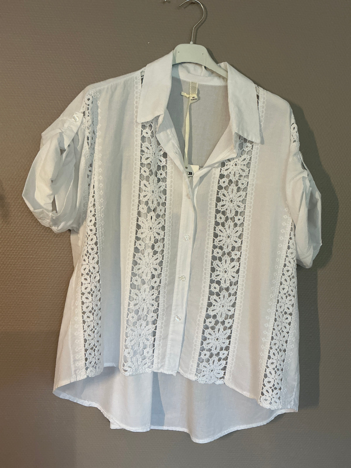 Bluse aus Baumwolle mit Häkel Details