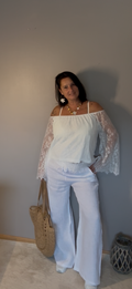 Offshoulder Spitzenbluse Off-White
