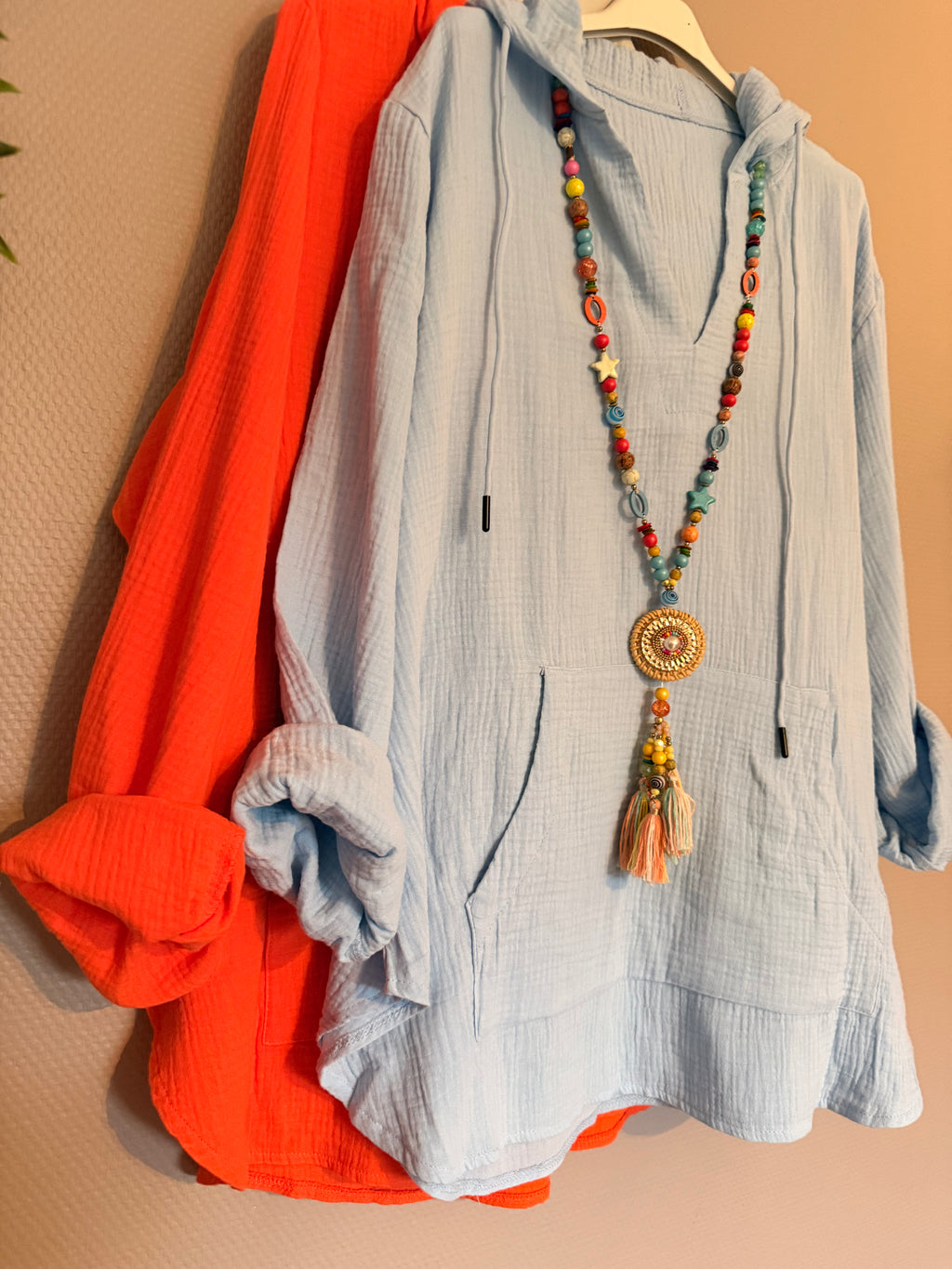 Musselin-Hoodie-Bluse "Solea"