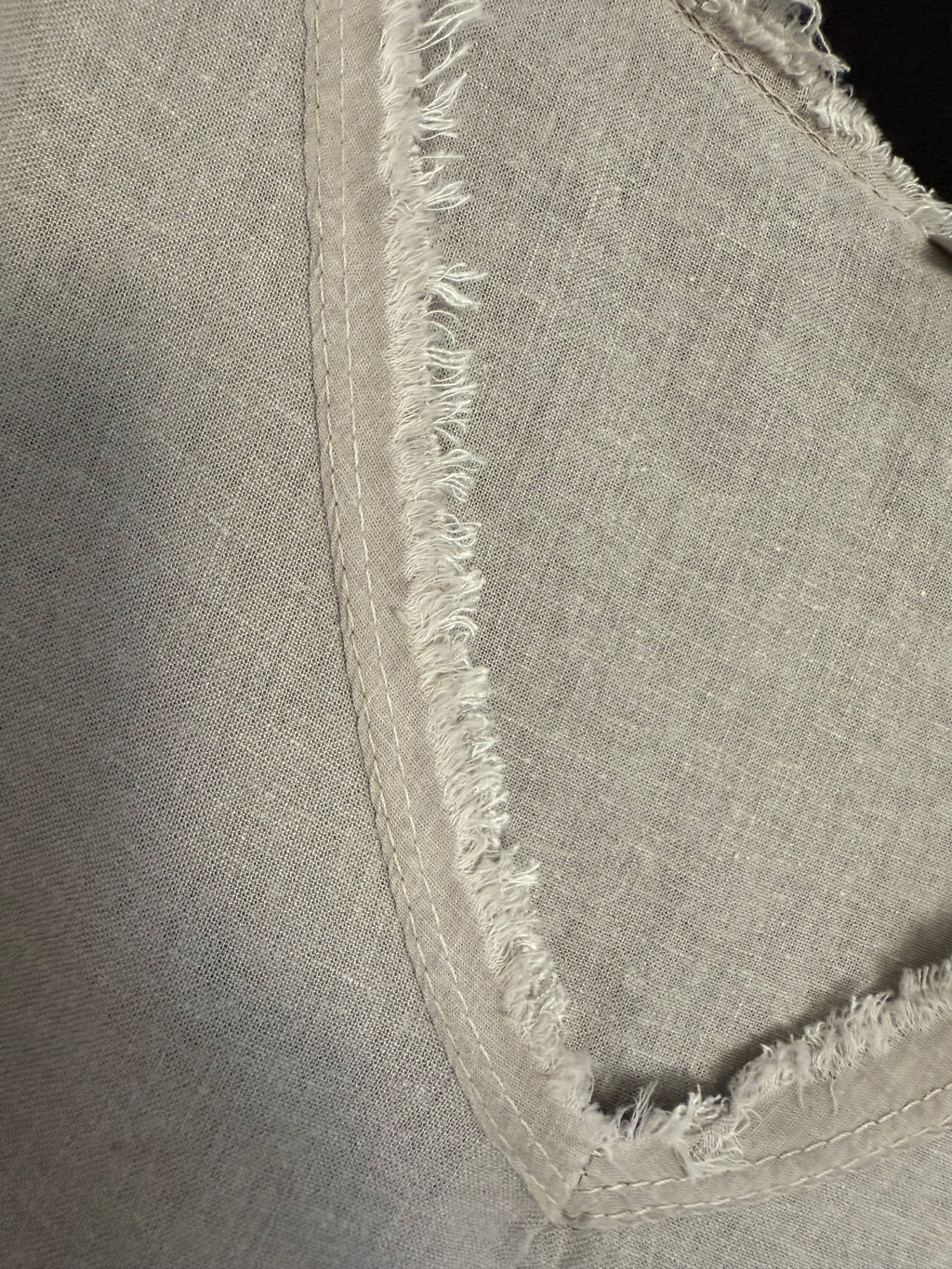 Leinen Shirt, V Ausschnitt