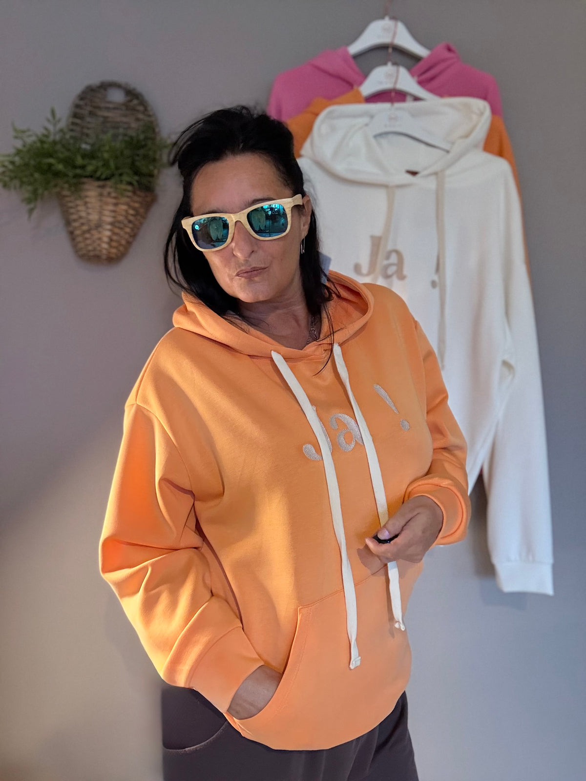 Hoodie  „Ja“– lässig, bequem mit Statement