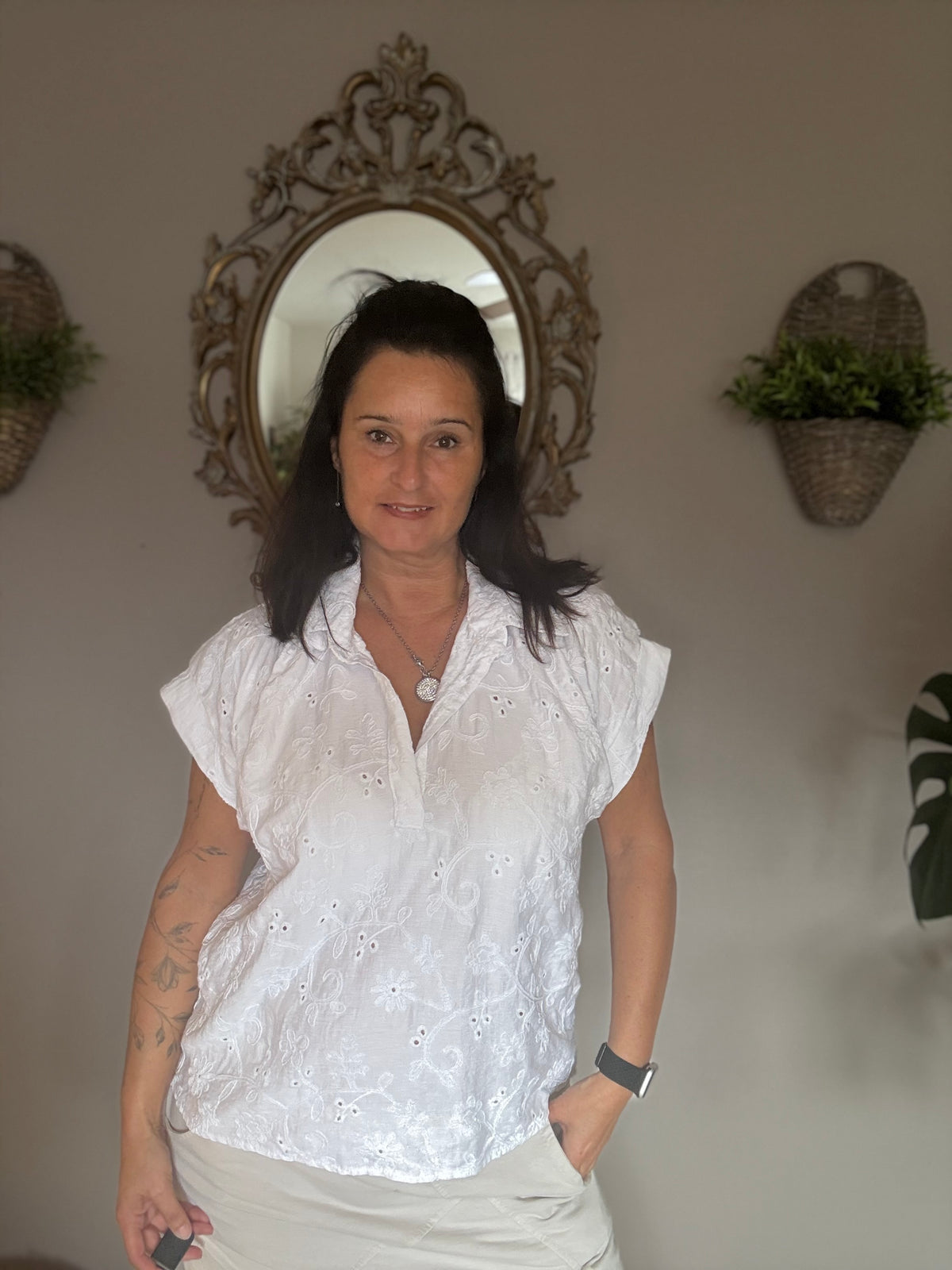 Spitzenbluse, eleganter Touch Blickdicht und feminin