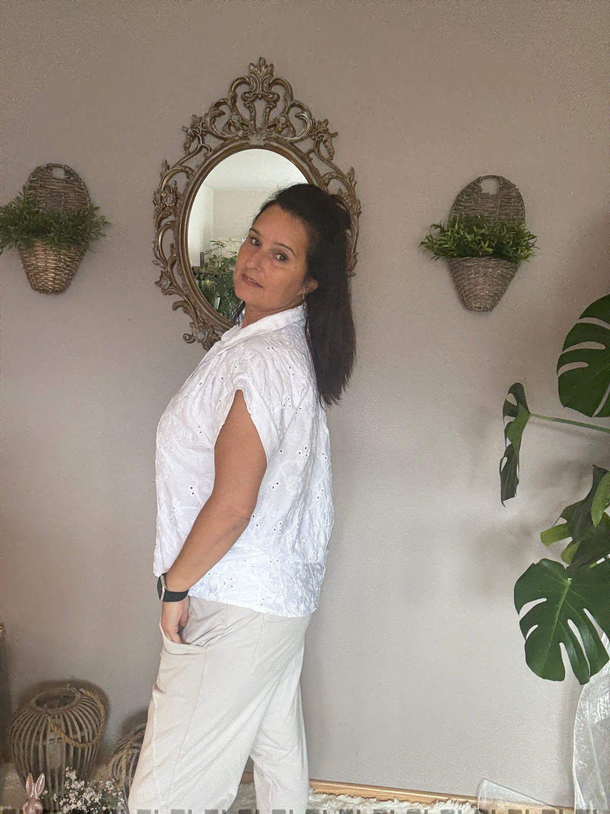 Spitzenbluse, eleganter Touch Blickdicht und feminin